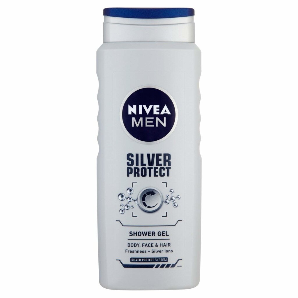 Dušigeel-šampoon Nivea Men Silver Protect meestele 500 ml цена и информация | Dušigeelid, õlid | kaup24.ee