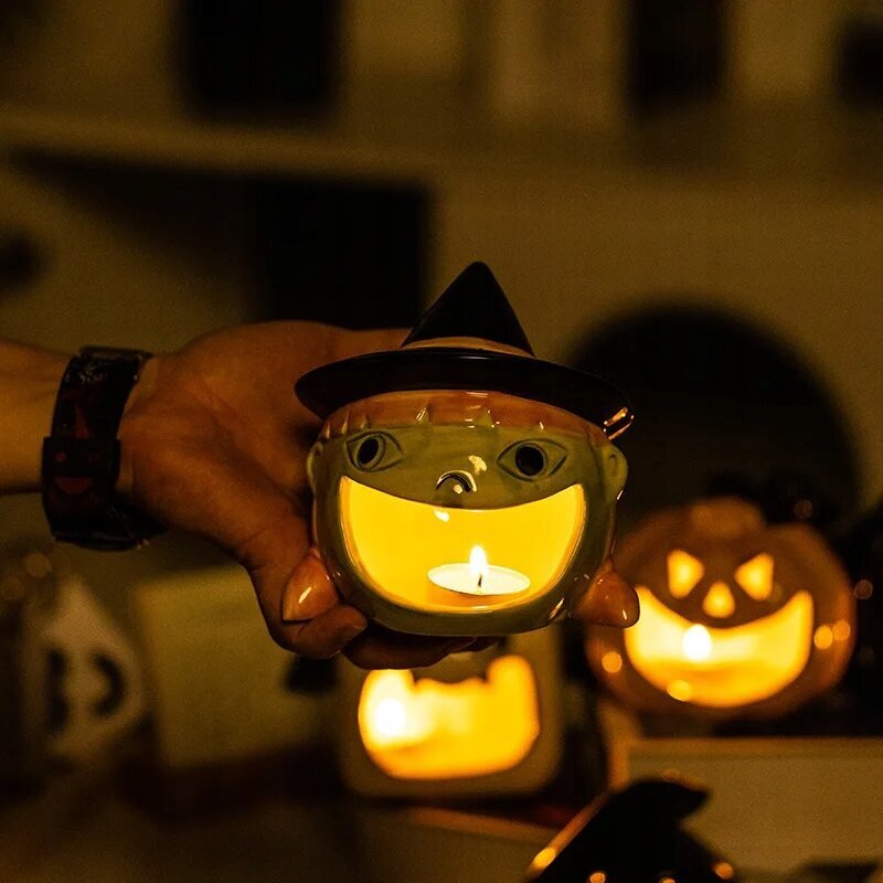 Halloween latern nõid küünla hoidja väike teevalgus viinud küünla hoidjad hind ja info | Peokaunistused | kaup24.ee