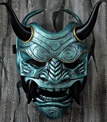 Pehme lateks Halloween Jaapani Hannya deemon Oni Samurai Noh Kabuki Prajna Devil Mask peomaskid rekvisiidid (pehme, mitte kõva materjal) цена и информация | Аппликации, декорации, наклейки | kaup24.ee