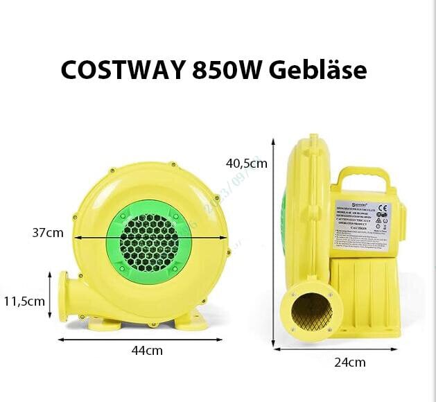 Costway 850 W puhur Energiasäästlik õhupump, 42 x 24 x 42 cm цена и информация | Batuudid ja batuudi varuosad | kaup24.ee