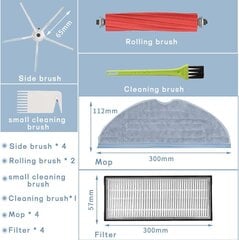 Robotolmuimeja varuosad Roborocki robottolmuimeja S7 S7+ S7 Plus S7 Maxv S7 Maxv Ultra S7 Pro Ultra 2 põhiharja, 4 külgharja, 4 filtrit, 4 niisket salvrätikut hind ja info | Tolmuimejate lisatarvikud | kaup24.ee
