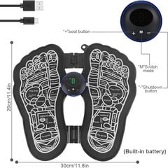 EMS, USB-laetav jalamassaažiseade 6 režiimi ja 9 reguleeritava sagedusega, must цена и информация | Массажер | kaup24.ee