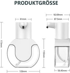 Automaatne seebi dosaator, seinale paigaldatav seebi dosaator, 430 ml laetav automaatne vahuseebi dosaator, IPX5 veekindel köögi ja vannitoa elektriline seebi dosaator hind ja info | Kodulõhnastajad | kaup24.ee