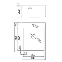 40х50см кухонная мойка Wisent WS34050B  из нержавеющей стали  , графитного цвета цена и информация | Раковины на кухню | kaup24.ee