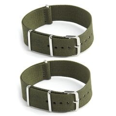 2x раменьчык для гадзінніка Military Nylon Canvas Divers G10 Mens Колер: зялёны Шырыня: 18 мм цена и информация | Аксессуары для смарт-часов и браслетов | kaup24.ee