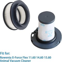 4-osaline Hepa filtri asendustarvikute komplekt Rowenta X-force Flex 11,60 14,60 15,60 Animal Rh9878 Rh9898 Rh9958 Rh99f1 tolmuimejale (asendada hind ja info | Tolmuimejate lisatarvikud | kaup24.ee