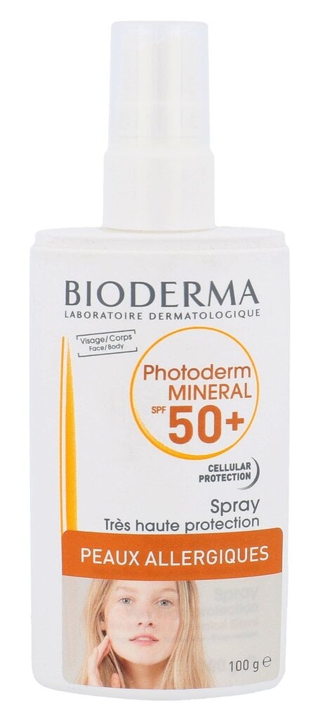 Päikesekaitsekreem tundlikule nahale Bioderma Photoderm Mineral Spray SPF50+ 100 g цена и информация | Päikesekreemid | kaup24.ee