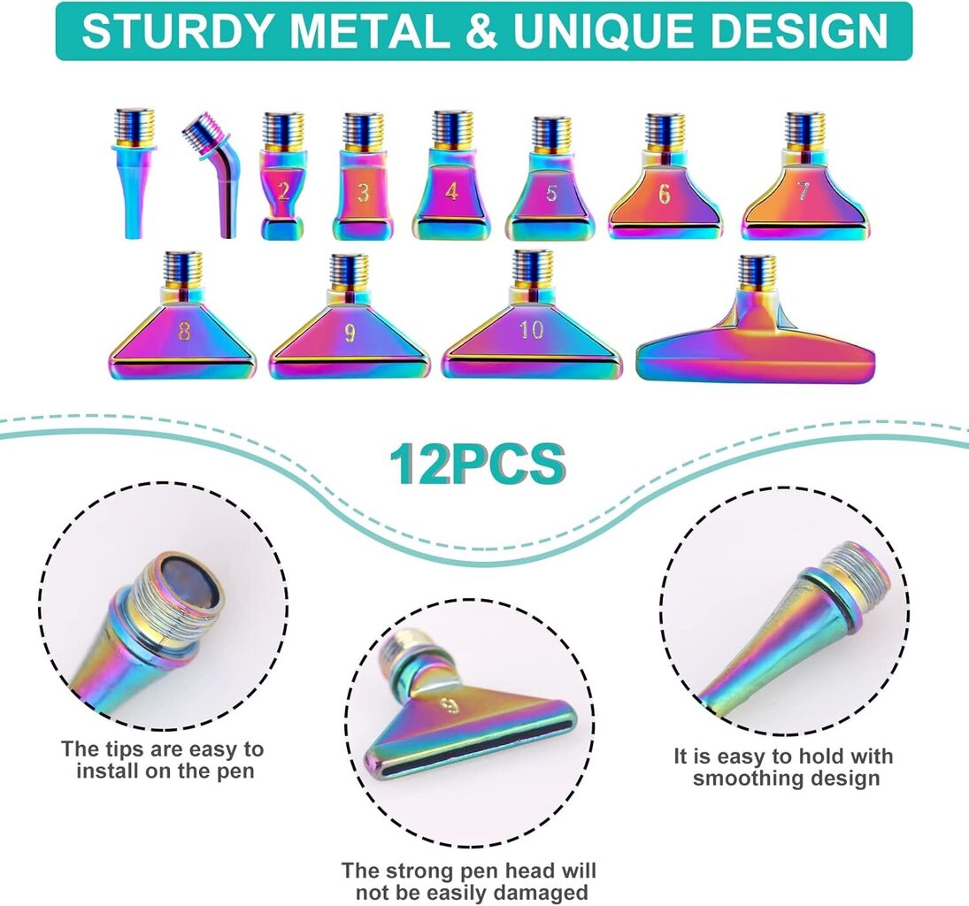 5D teemantmaalimise tarvikute pliiatsikomplekt, keermestatud metallist asenduspliiatsipeadega puurpliiats, maalimisliim savi mosaiigi tegemiseks küünte kunstiks D цена и информация | Tikkimistarvikud | kaup24.ee