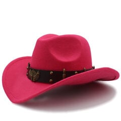 Naised Mehed Must Villane Chapeu Western Cowboy Müts Gentleman Jazz Sombrero Hombre Müts Isa Cowgirl Mütsid Suurus 56 58cm hind ja info | Meeste sallid, mütsid ja kindad | kaup24.ee