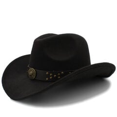 Meeste villane chapeu lääne kauboi müts talve sügis härrasmees džäss Cowgirl Sombrero hombre Steampunk müts Suurus 56 58cm hind ja info | Meeste sallid, mütsid ja kindad | kaup24.ee