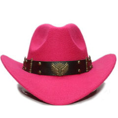 Laps, poiss, tüdruk, retro, kaks relva, nahkrihm, villane vildist laia äärega kauboi läänemüts Cowgirl palluri sombrero müts 54 cm reguleeritav hind ja info | Meeste sallid, mütsid ja kindad | kaup24.ee