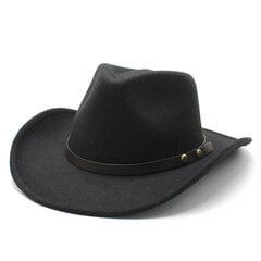 Roll up Brim naiste meeste villane lääne kauboi müts Gentleman Jazz Sombrero Hombre Cap Cowgirl Bowler Cap 56 58CM цена и информация | Мужские шарфы, шапки, перчатки | kaup24.ee