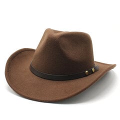 Roll up Brim naiste meeste villane lääne kauboi müts Gentleman Jazz Sombrero Hombre Cap Cowgirl Bowler Cap 56 58CM hind ja info | Meeste sallid, mütsid ja kindad | kaup24.ee