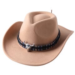 Meeste läänekauboi müts naiste meeste rullitud servaga Cowgirl Fedora müts nahast Fedora mütsiga Toca Toca ratsumütsi hind ja info | Meeste sallid, mütsid ja kindad | kaup24.ee