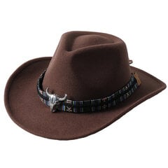 Meeste läänekauboi müts naiste meeste rullitud servaga Cowgirl Fedora müts nahast Fedora mütsiga Toca Toca ratsumütsi hind ja info | Meeste sallid, mütsid ja kindad | kaup24.ee