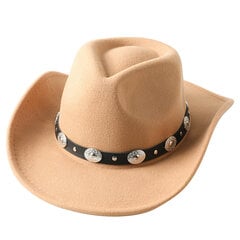 Meeste läänekauboi müts naiste meeste rullitud servaga Cowgirl Fedora müts nahast Fedora mütsiga Toca Toca ratsumütsi hind ja info | Meeste sallid, mütsid ja kindad | kaup24.ee