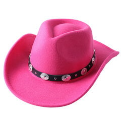 Meeste läänekauboi müts naiste meeste rullitud servaga Cowgirl Fedora müts nahast Fedora mütsiga Toca Toca ratsumütsi hind ja info | Meeste sallid, mütsid ja kindad | kaup24.ee