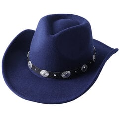 Meeste läänekauboi müts naiste meeste rullitud servaga Cowgirl Fedora müts nahast Fedora mütsiga Toca Toca ratsumütsi цена и информация | Мужские шарфы, шапки, перчатки | kaup24.ee