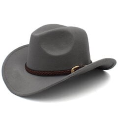 Kohv Nahast Rihm Vintage Vanem-laps Naised Mehed Laps Laps Villane Laia äärega Cowboy Western Müts Cowgirl Bowler Cap 54 57 61cm цена и информация | Мужские шарфы, шапки, перчатки | kaup24.ee