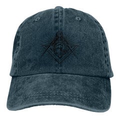 Unisex Täiskasvanute kauboiküts, stiil vabamüürlaste kompassid Sümbol Reguleeritavad pesapallimütsid Trucker Cap Retro teksakübarad isamüts цена и информация | Мужские шарфы, шапки, перчатки | kaup24.ee