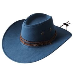 Vintage Western Cowboy Hat ühevärviline valamumüts laia äärega jazzmüts Välispäikesekaitse matkamiseks telkimiseks ratsutamiseks цена и информация | Мужские шарфы, шапки, перчатки | kaup24.ee