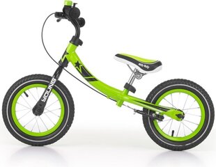 Детский балансировочный велосипед Milly Mally Young 12’’, зеленый цена и информация | Балансировочные велосипеды | kaup24.ee