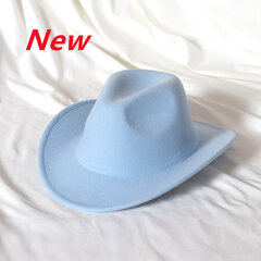 Mündiroheline värv Western Cowboy Hat Naiste meeste krimpsu kauboi Girl Fedora nahaga Fedora Toca Toca ratsumütsi цена и информация | Мужские шарфы, шапки, перчатки | kaup24.ee