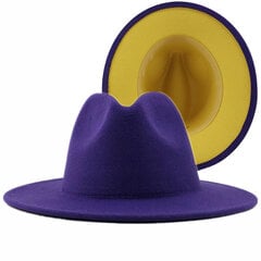 Unisex kahetoonilised laia äärega Fedora mütsid Naiste Vintage läänekauboi müts klassikaline meeste briti stiilis džässimüts, mood Panama mütsid hind ja info | Meeste sallid, mütsid ja kindad | kaup24.ee