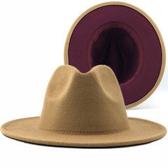 Unisex kahetoonilised laia äärega Fedora mütsid Naiste Vintage läänekauboi müts klassikaline meeste briti stiilis džässimüts, mood Panama mütsid цена и информация | Мужские шарфы, шапки, перчатки | kaup24.ee