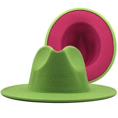 Unisex kahetoonilised laia äärega Fedora mütsid Naiste Vintage läänekauboi müts klassikaline meeste briti stiilis džässimüts, mood Panama mütsid hind ja info | Meeste sallid, mütsid ja kindad | kaup24.ee