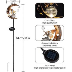 Päikeseenergia aiavalgustid, kuukujulised välisaiavalgustid, päikeseenergial töötavad välisaiavalgustid, päikeseenergia LED-valgustid mururajale, siseõu, rõdu, õu, detsember цена и информация | Гирлянды | kaup24.ee