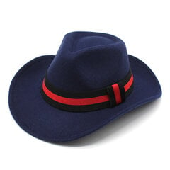 Four Seasons villased kauboi mütsid, kokkutõmmatud stiilis triibuline disain 57 58 cm Cowgirl müts Unisex Fedoras kumera äärega jazzpidu NZ0044 цена и информация | Мужские шарфы, шапки, перчатки | kaup24.ee