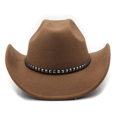 Gentleman Western Cowboy müts meeste vintage laia äärega Cowgirl džässimüts nahast Toca Sombrero mütsiga цена и информация | Мужские шарфы, шапки, перчатки | kaup24.ee