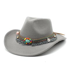 Western Cowboy müts meestele naistele ühevärviline Jazz Montana Sombrero Hombre müts Suurus 56 58cm цена и информация | Мужские шарфы, шапки, перчатки | kaup24.ee