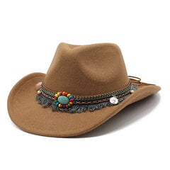 Western Cowboy müts meestele naistele ühevärviline Jazz Montana Sombrero Hombre müts Suurus 56 58cm цена и информация | Мужские шарфы, шапки, перчатки | kaup24.ee