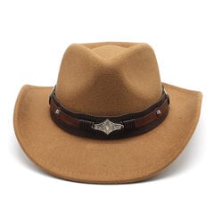 Western Cowboy Müts Meestele Moevöö Härrasmees La Cowgirl Jazz Cap Church Fedoras Mütsid gorros hombre цена и информация | Мужские шарфы, шапки, перчатки | kaup24.ee