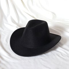 Fedora ühevärviline kauboimüts Rulläärega Kleepuv müts Sügis- ja talvemüts naistele Meeste välisjazzmüts Western Cowboy Hat hind ja info | Meeste sallid, mütsid ja kindad | kaup24.ee