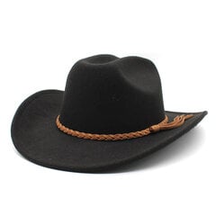 Vintage läänekauboi müts meestele, 8 cm laia äärega härrasmeeste džässimütsid Panama Cowgirl Cloche Church Sombrero Hombre mütsid hind ja info | Meeste sallid, mütsid ja kindad | kaup24.ee