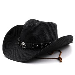 Mood Punk Bränd Mehed Western Cowboy Müts Suvine Straw Rannamütsid Panama Cowgirl Jazz Sun Cap gorros hombre hind ja info | Meeste sallid, mütsid ja kindad | kaup24.ee