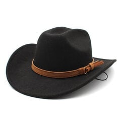 Talvine sügisene meeste lääne kauboimüts härrasmehele Lady Cowgirl jazzmüts laia äärega vildist Fedora müts Sombrero Hombre hind ja info | Meeste sallid, mütsid ja kindad | kaup24.ee