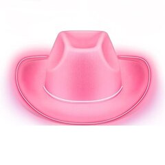 Western Style Cowgirl Müts Retro Stiilis Litrid LED Light Brim Jazz Top Müts Sünnipäevapidu Ööklubi Vilt Cowboy Cap Meestele Naistele цена и информация | Мужские шарфы, шапки, перчатки | kaup24.ee