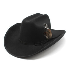 9,5 cm laia äärega lääne kauboi müts meestele vanaaegne võluv Cowgirl jazzmüts Cloche kirikumütsid Sombrero Hombre hind ja info | Meeste sallid, mütsid ja kindad | kaup24.ee