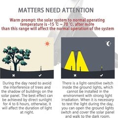 Välis päikeseenergia aiavalgustid 8 tk LED-välismaastiku põrandavalgustid veekindlad aiavalgustid soe valge цена и информация | Гирлянды | kaup24.ee