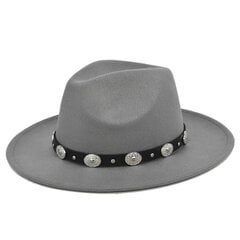 Amazon AliExpress Euroopa ja Ameerika villane müts etnilise stiiliga Fedora müts Metallist tarvikud Villane vintage must silinder hind ja info | Meeste sallid, mütsid ja kindad | kaup24.ee