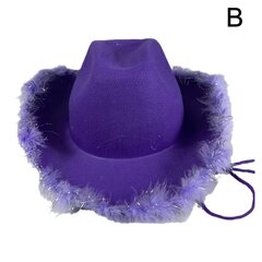 Moodne Cowgirli müts kohev sulgedega lääne kauboi müts jõulufestivaliks Bachelorette Party Carneval Cosplay kleit hind ja info | Meeste sallid, mütsid ja kindad | kaup24.ee