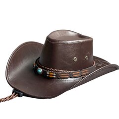 Moodne kunstnahast Western Cowboy müts naistele Mehed Vintage Gentleman Kleit Mütsid Panama Cowgirl Jazz Cap Sombrero Hombre Mütsid hind ja info | Meeste sallid, mütsid ja kindad | kaup24.ee