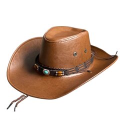 Moodne kunstnahast Western Cowboy müts naistele Mehed Vintage Gentleman Kleit Mütsid Panama Cowgirl Jazz Cap Sombrero Hombre Mütsid hind ja info | Meeste sallid, mütsid ja kindad | kaup24.ee