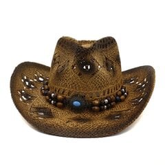 Khakivärvi kauboi müts Päikeselill Aksessuaar Kauboi õlgkübar meestele ja naistele Välireisi rannamüts Unisex Western Cowboy Hat hind ja info | Meeste sallid, mütsid ja kindad | kaup24.ee