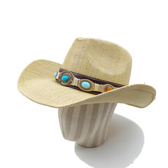 Suvine kauboi müts Bohemian Accessories Denim õlgkübar Meeste ja naiste välireisimine rannamüts Unisex Western Cowboy Hat hind ja info | Meeste sallid, mütsid ja kindad | kaup24.ee