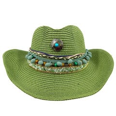 Suvine kauboi müts Bohemian Accessories Denim õlgkübar Meeste ja naiste välireisimine rannamüts Unisex Western Cowboy Hat цена и информация | Мужские шарфы, шапки, перчатки | kaup24.ee